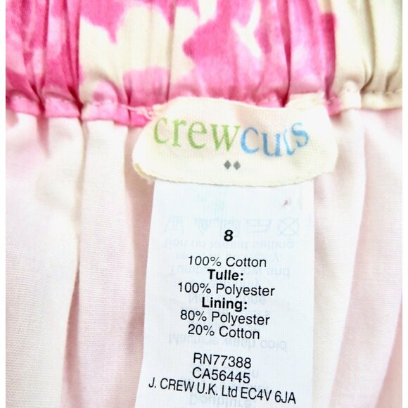 NEW! Crewcuts Pink Floral Print A-Line Skirt with Tulle Underskirt Detail SZ 8 - Picture 6 of 6